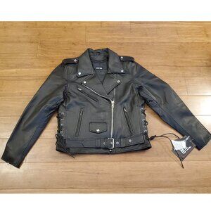Brand New MBoss Women's ‘Conceal and Carry’ Classic Biker Leather Jacket